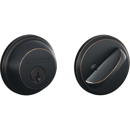 Schlage Aged Bronze Single Cylinder Deadbolt B60NG716